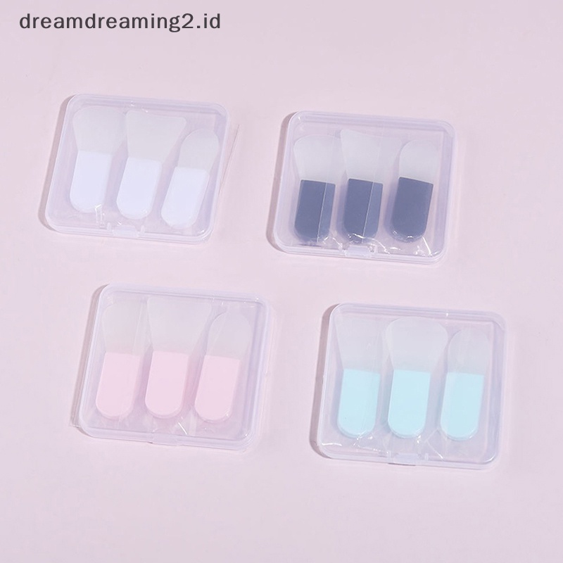 (drea) 3pcs /Box Mini Silicone Face Mask Brush Lembut Masker Tongkat Alat Makeup Lumpur Wajah //