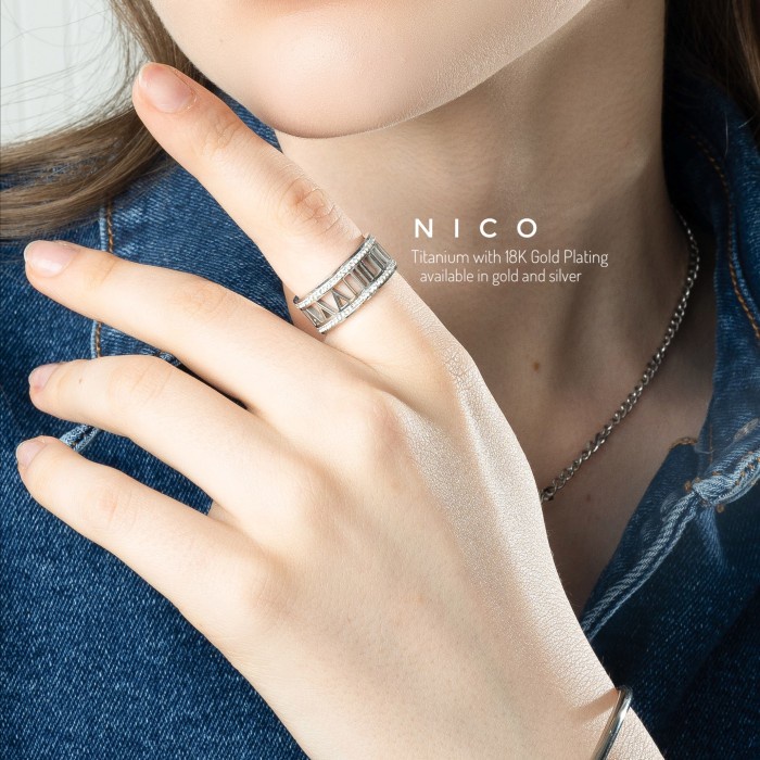 Dear Me - Nico Ring (Titanium with 18K Gold Plating) Cincin Wanita Lapis Emas Asli Askesoris