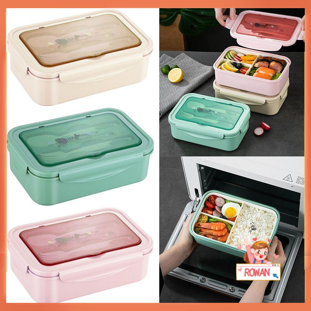 R-FLOWER Lunch Box Portable Persegi Panjang Grid Untuk Pelajar Pekerja Kantor Wadah Makanan