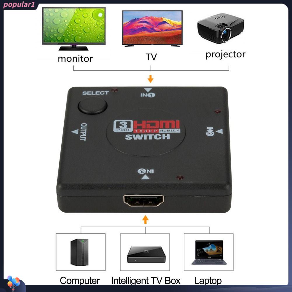 POPULAR Output Mini 3v VIdeo Switcher Box Selector HDMI Untuk Switch HUB Untuk Saklar