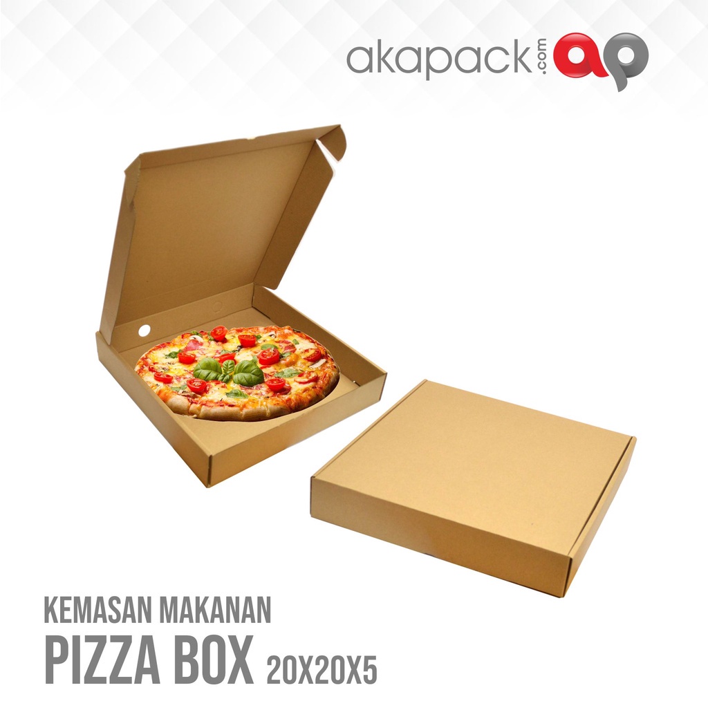 

kardus packing box pizza die cut uk 20x20x5cm Logo Akapack