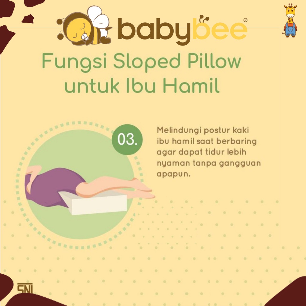 Babybee Sloped Pillow W/Case - Bantal Bayi