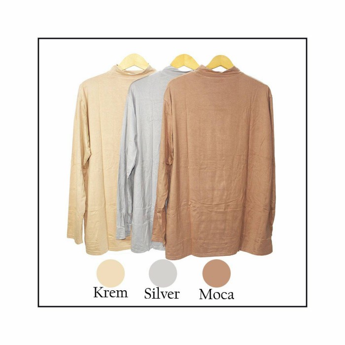 New Sale Manset Wanita Lengan Panjang Ukuran Jumbo - Hitam, Krah Oblong