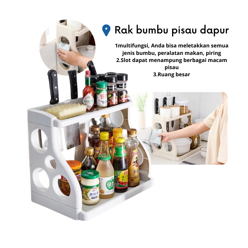 GOS -C304- Rak Bumbu Dapur 2 Susun Minimalis