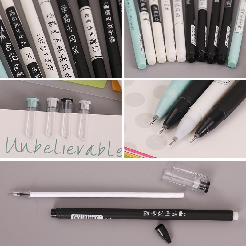 T&amp;Y Pulpen Warna Hitam Aksen Tulis Japanses Alat Tulis Kerja Pen Tinta Gel Mekanik Ujung Lancip Pena Gel 0.5mm Bolpoin