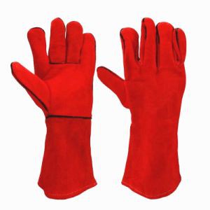 PROMO HARI INI!! Sarung Tangan Las Kulit Merah SAFETY GLOVE 14 inch