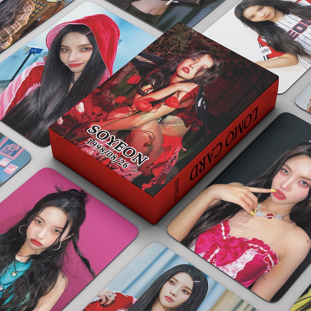 55pcs /box SOYEON (G)I-DLE Photocards Album I FEEL Lomo Cards GIDLE Kpop Postcards