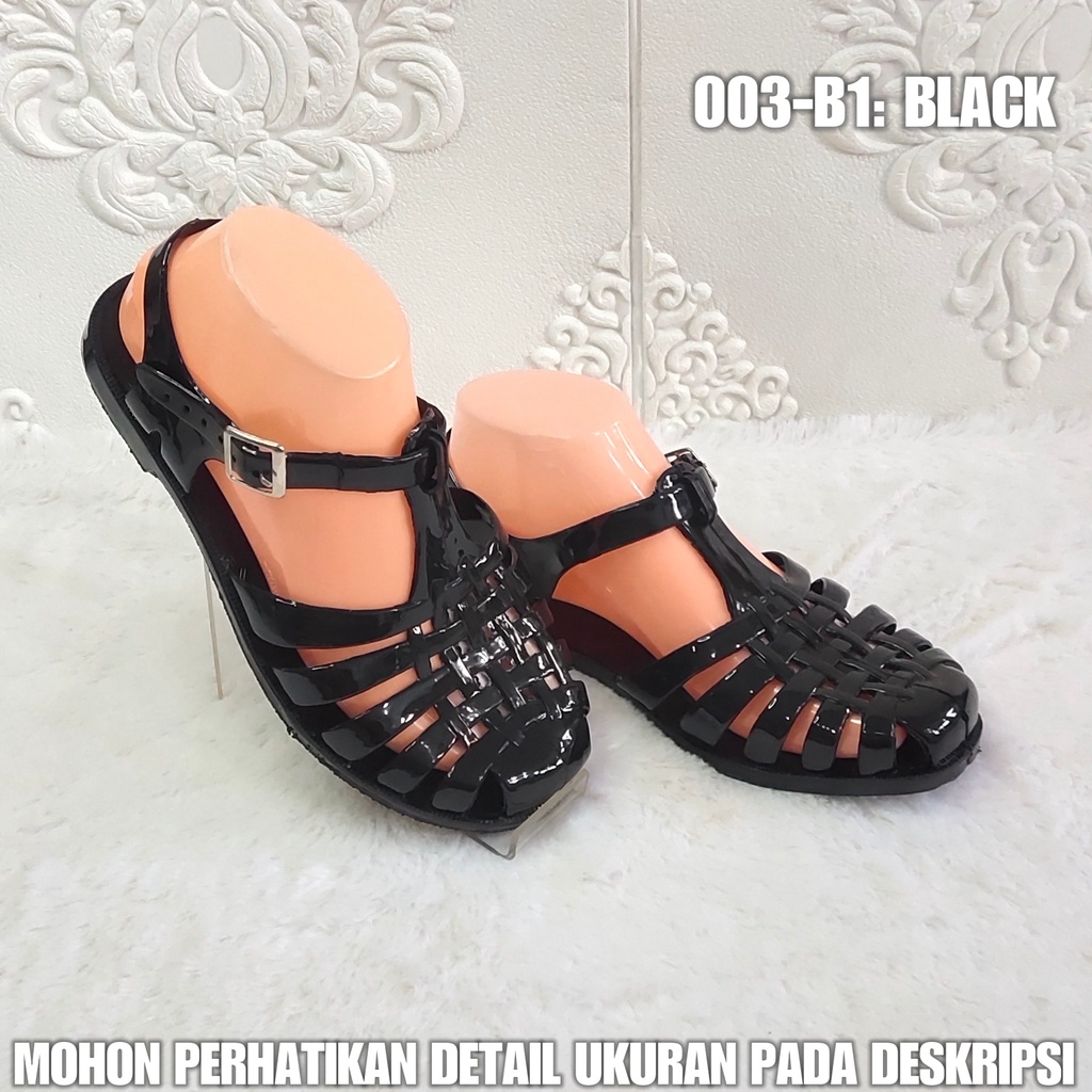 Sandal Karet Perempuan 003 B1 Sendal Jelly Wanita Tali Berkualitas AntiSlip SDLFW