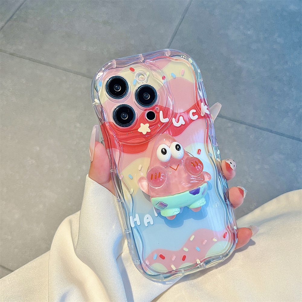 Oppo A17 A15 A57 A78 A58 Reno 8T A16K A54 A12 A5S A7 A94 A93 A3S A53 A31 A52 A74 A95 A96 A92 A37 A76 A36 5F A9 2020 Doodle Rainbow SpongeBob Wave Edge TPU Phone Case Cover