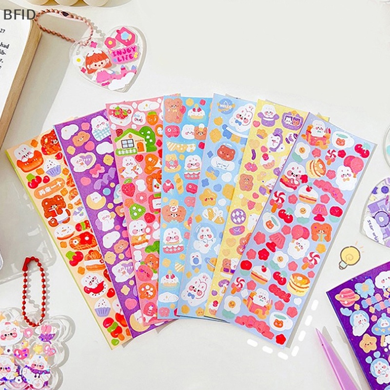 [BFID] 10pcs Shiny Cute Animals Cat Bear Stiker Hias Untuk Scrapbooking DIY Bahan Casing Ponsel Pemandangan [ID]