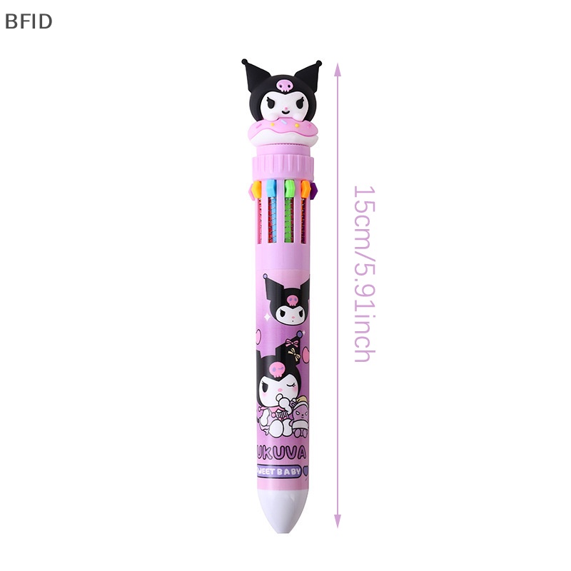 [BFID] Bolpoin Kartun Kuromi Hello Kitty Cinnamoroll 10warna Alat Tulis Siswa Sekolah Serut Wrirte Mark Pen [ID]