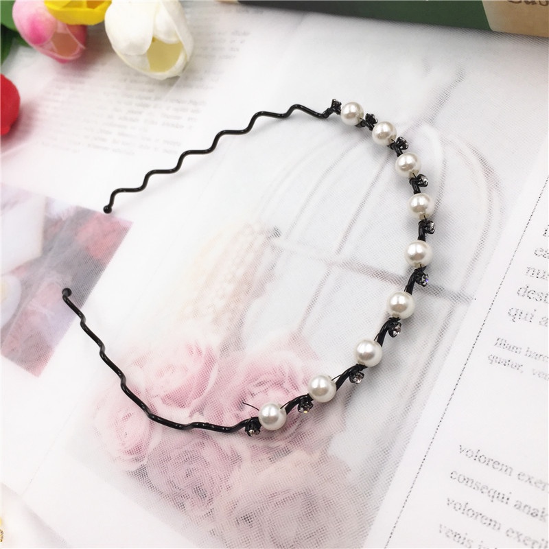 Zamzam Headband Bando Dengan Hiasan Mutiara Fashion Wanita Bando Besi BND10