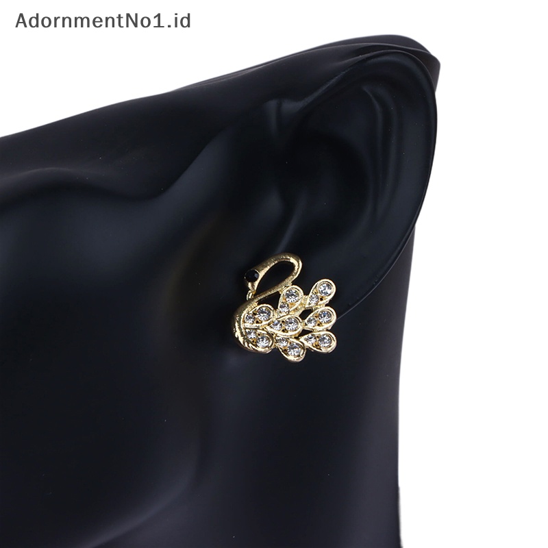 [AdornmentNo1] Berlian imitasi Swan bros untuk wanita hewan Pin elegan pernikahan aksesoris jas perhiasan High Quality