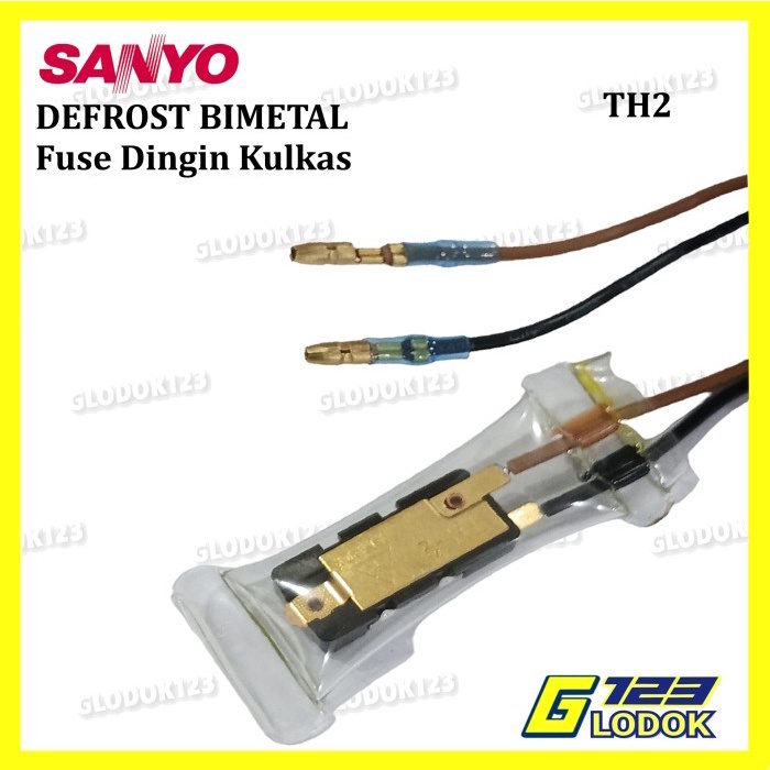 Defrost Bimetal Fuse Dingin Kulkas SANYO AQUA YAMADA 2 Kabel ORIGINAL