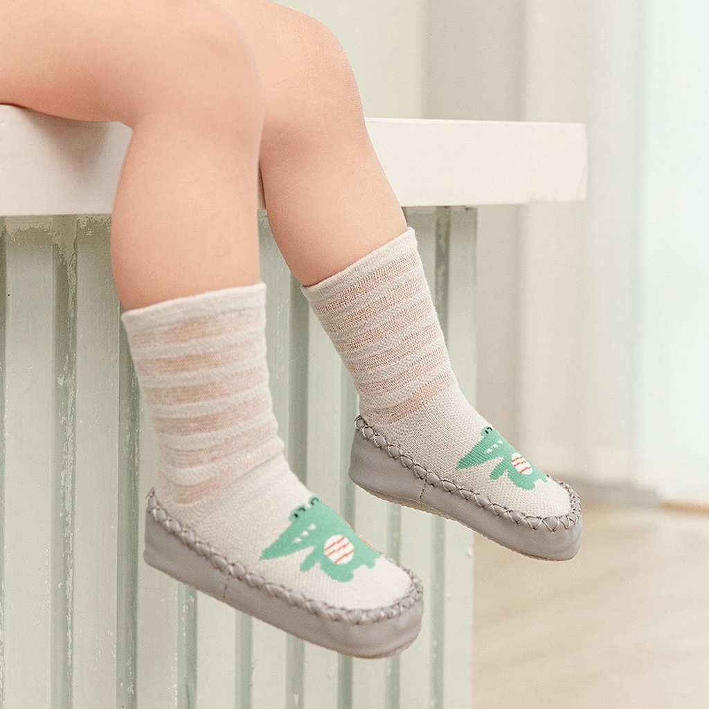 ☛TK☚  Prewalker Bayi Motif Binatang Bahan Katun Baby Socks Shoes Sepatu Bayi Kaos Kaki Lantai Dengan Anti Slip KK081