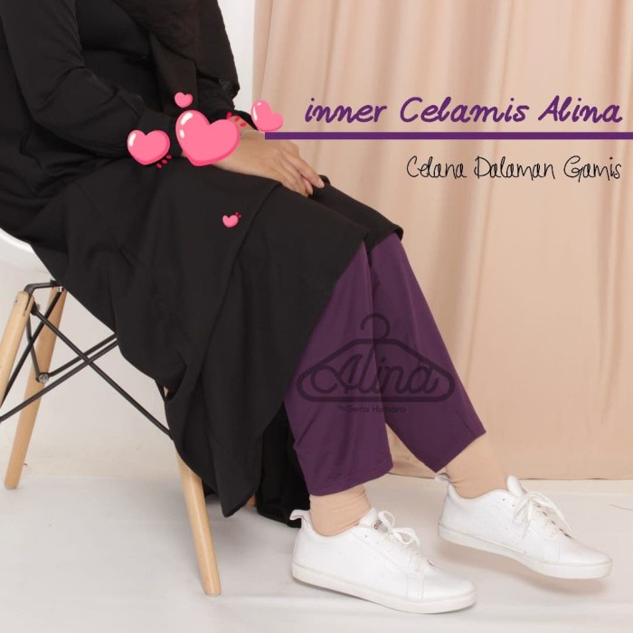 New Style Promo Celamis Alina Dewasa Allsize & Jumbo Celana Dalaman Gamis - Ungu Tua, All Size