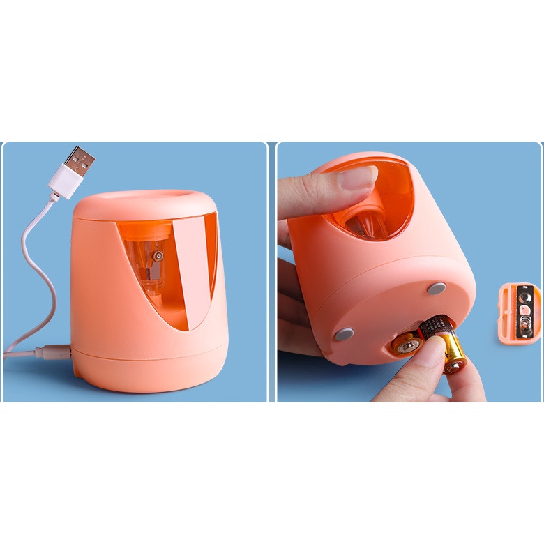 Rautan Asahan Orotan Elektrik  Pencil Sharpener/ Electrik 1 mata / 1 lubang USB / batu Baterai