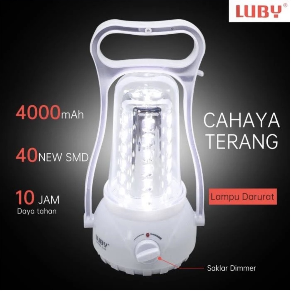 Lampu Emergengy Cas LUBY L 770 C Putih Baterai Rechargeable Ulang Lampu EMergency LED Camping 4 Watt Senter