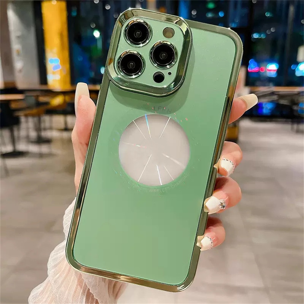 iphone14 pro max case lensa perlindungan kamera casing 12 13 pro max case 14 plus 11 case dengan perlindungan shock magnet full coverage plating soft case