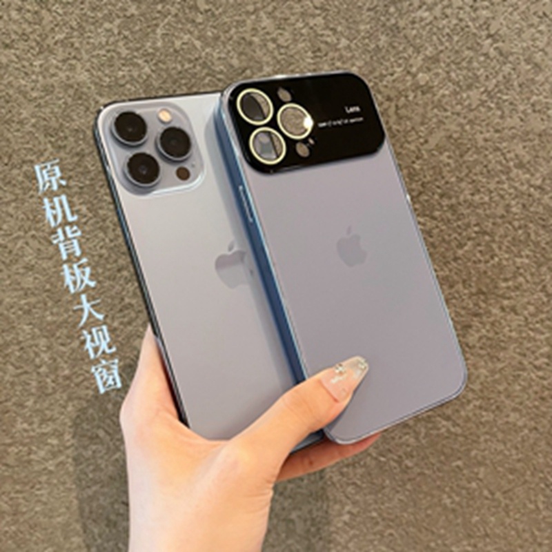 NWE AG frosted large window Phone case for iPhone 14 13 12 11 Pro Max Labeled lens film and premium full protective cover