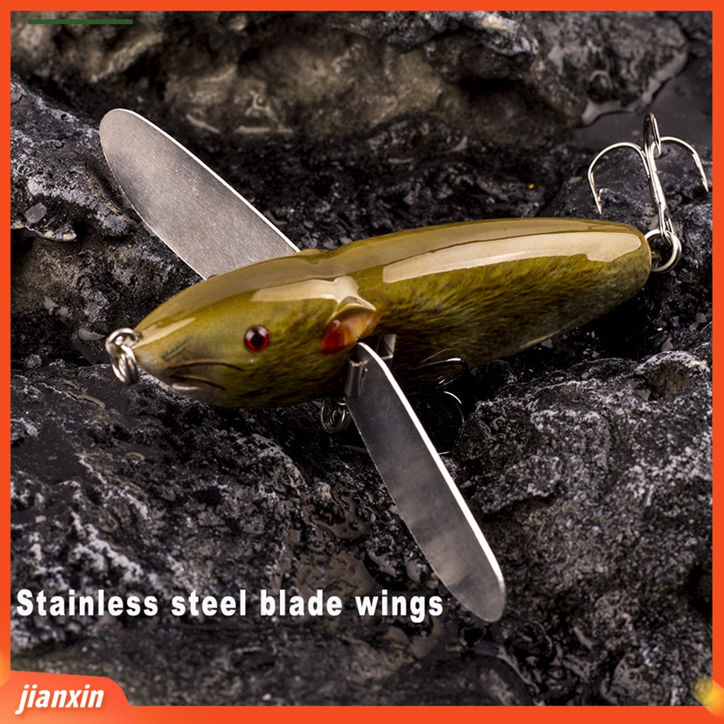 (In Stock) 8cm /14g Umpan Pancing Simulasi 3D Fisheyes Tajam Kait Mini Reusable Atraksi Ikan Ringan Topwater Buatan Mouse Bass Umpan Peralatan Memancing