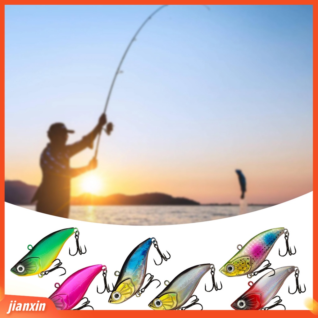 (In Stock) 5.8cm /14g Tajam Kait 3D Mata Simulasi Warna Terang Umpan Pancing Buatan VIB Umpan Bass Memancing Lure Fishing Gear