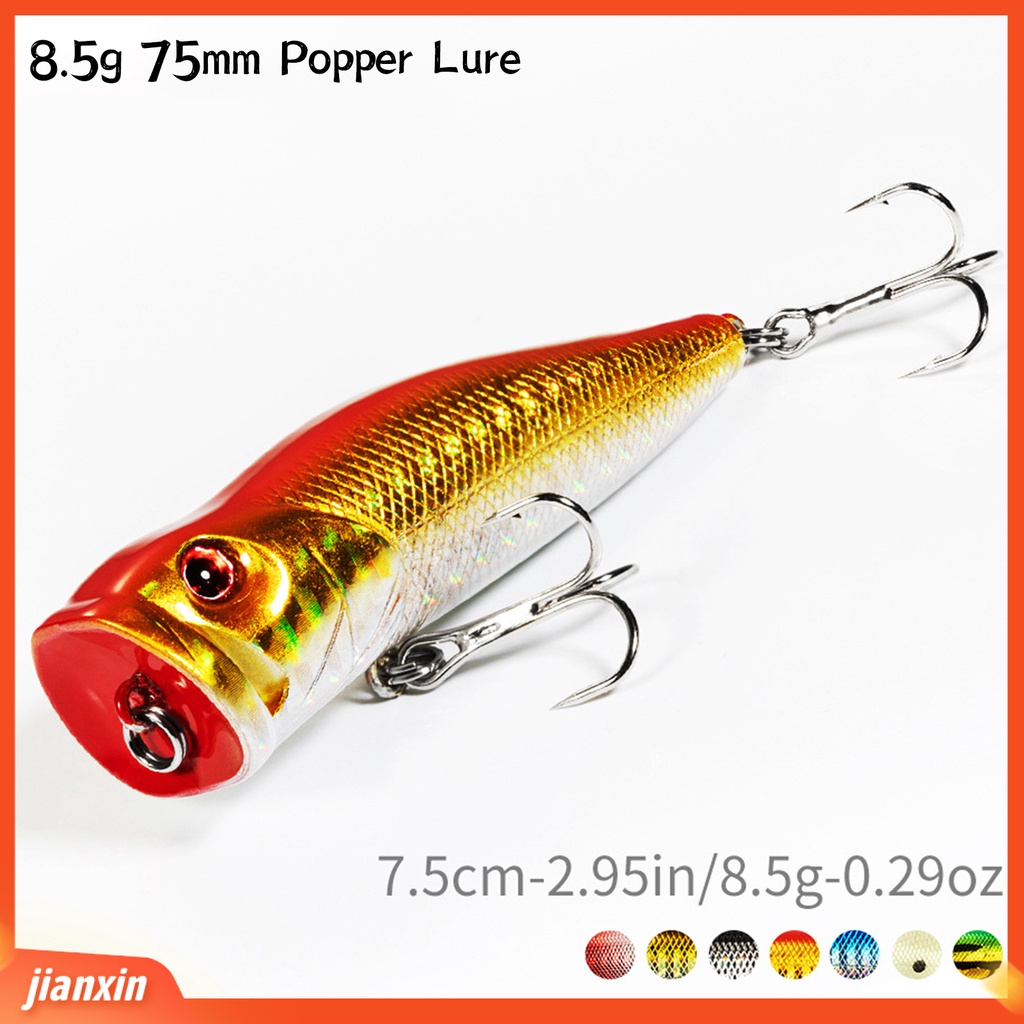 (In Stock) 8.5g 75mm Popper Lure Well Reflect Simulasi Kulit Ikan Fish Menarik Memancing Wobblers Umpan Keras Buatan Untuk Air Tawar