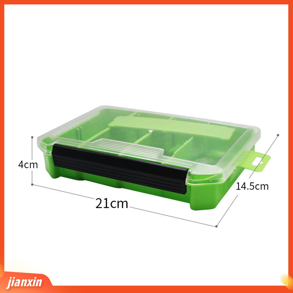 (In Stock) Kotak Umpan Multicolor Dua Sisi Plastik Single Layer Fishing Tackle Box Bag Untuk Memancing