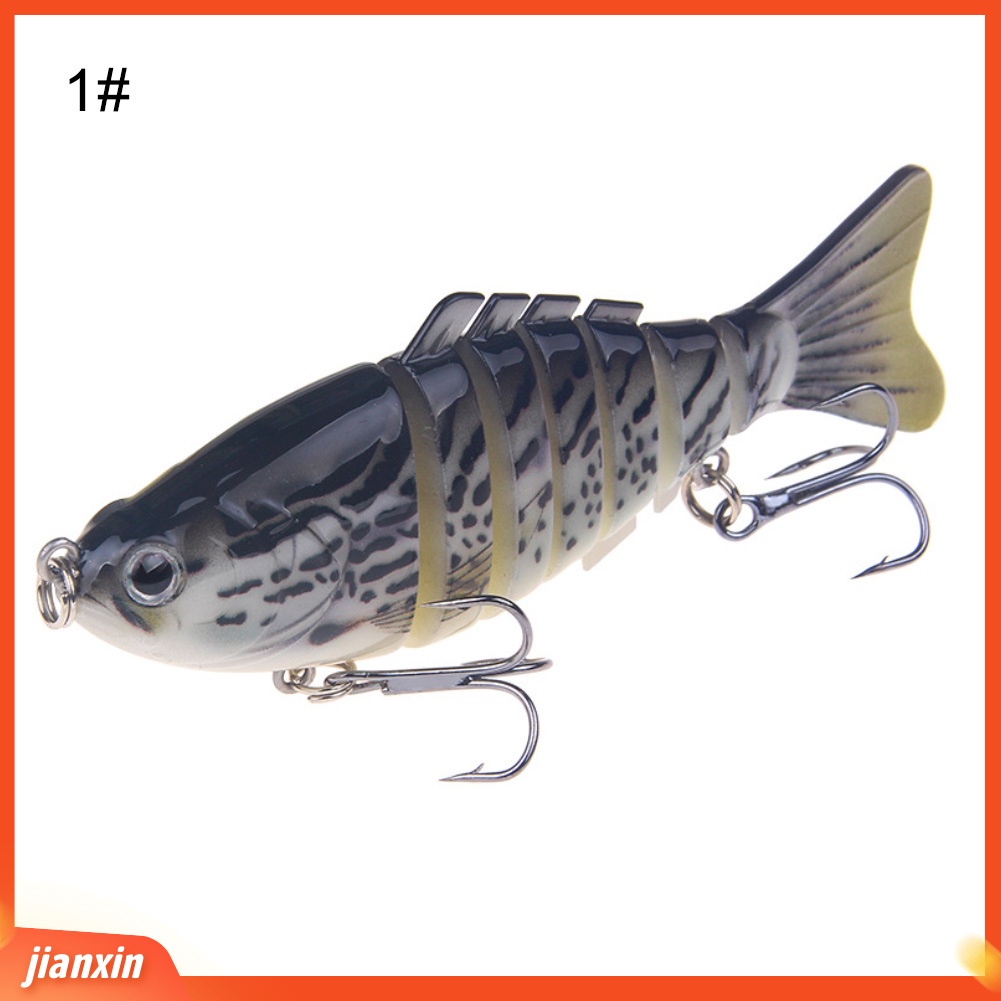 (In Stock) 10cm Stimulasi Air Laut Tawar 7-bagian 2-Hook Umpan Ikan Umpan Engkol