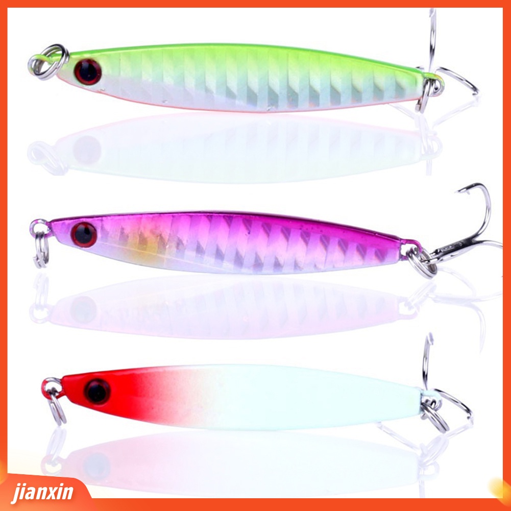 (In Stock) 7Pcs Logam Buatan Laser Umpan Pancing Tenggelam Umpan Bergaris Bass Trout Tackle