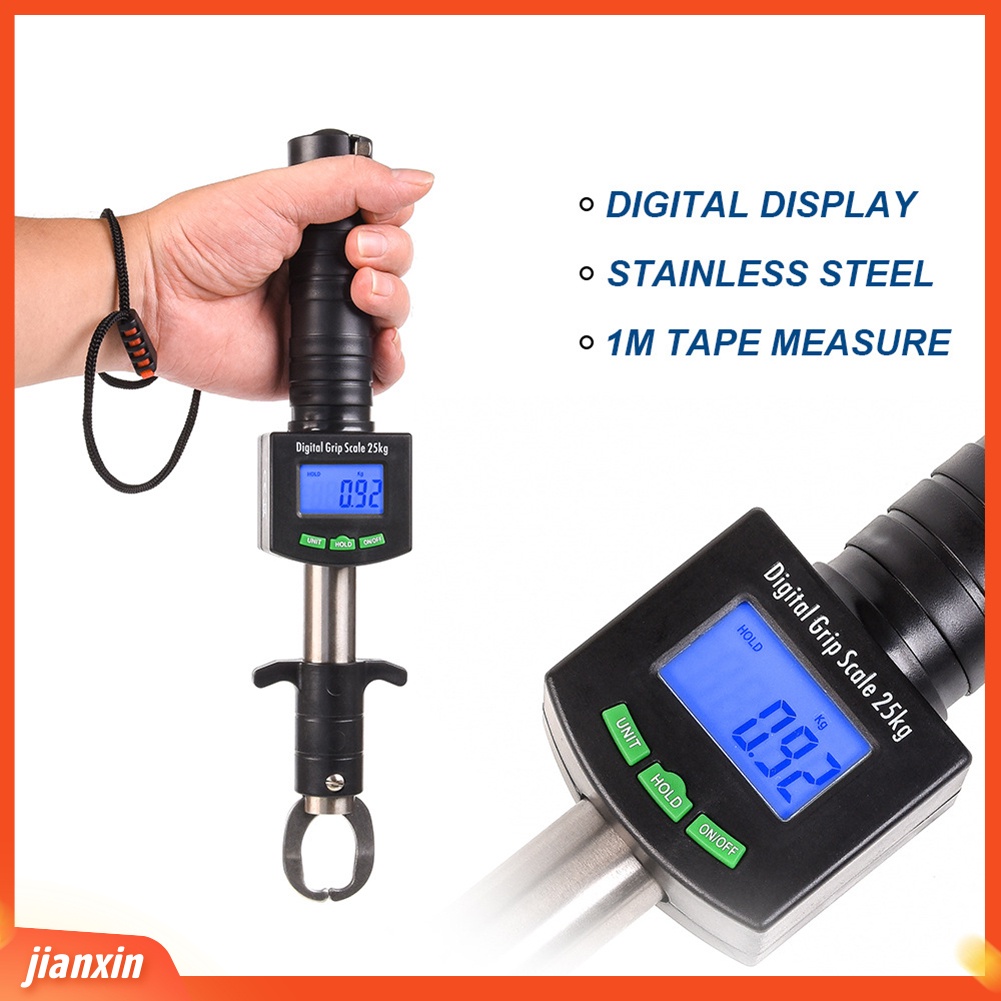 (in Stock) 3in1 Digital Grabber Timbangan Pancing Aluminium Gripper Clamp Tape Measure Tackle
