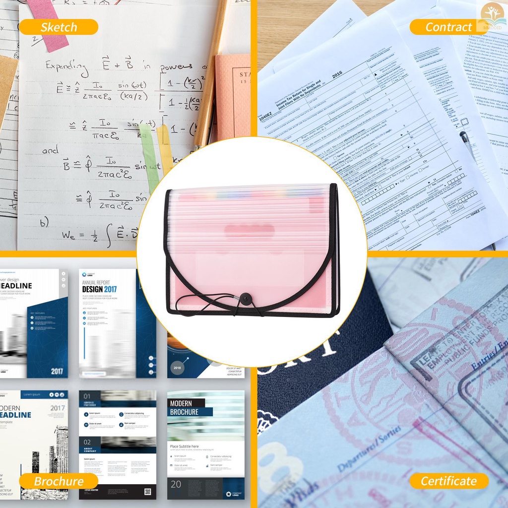 In Stock Accordian File Folder Organizer 24saku Memperluas Tas File Dengan Penutup Ukuran Surat A4 Document Organizer Warna Pelangi Untuk Rumah Kantor Sekolah