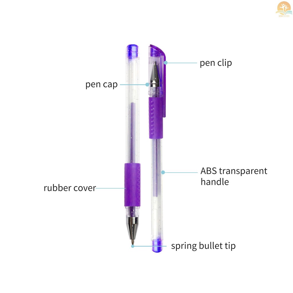 In Stock H&amp;B 60set Pena Gel Artis Warna Glitter Dengan 30warna Senada Isi Ulang Tips Halus Buku Mewarnai Untuk Menggambar Sketsa Alat Tulis Sekolah Supplier Aksesoris Kantor DIY Juga