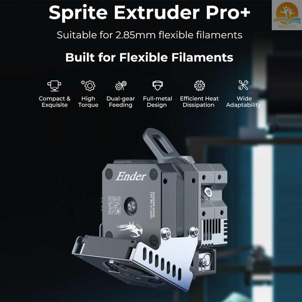 In Stock Creality Sprite Extruder Pro+Untuk Filamen Fleksibel 2.85mm TPU TPR Dan Cocok Untuk Seri Ender3 Ender3 S1 Seri/ CR Semua Body Metal Dual-gear Feeding and Effici