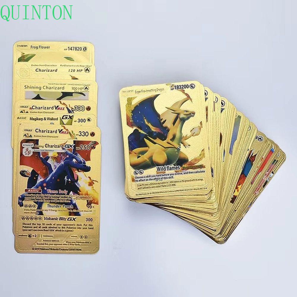 QUINTON Kartu Pokemon Hadiah Natal 54pcs /set Charizard Vmax GX Collection Pikachu Energy Card