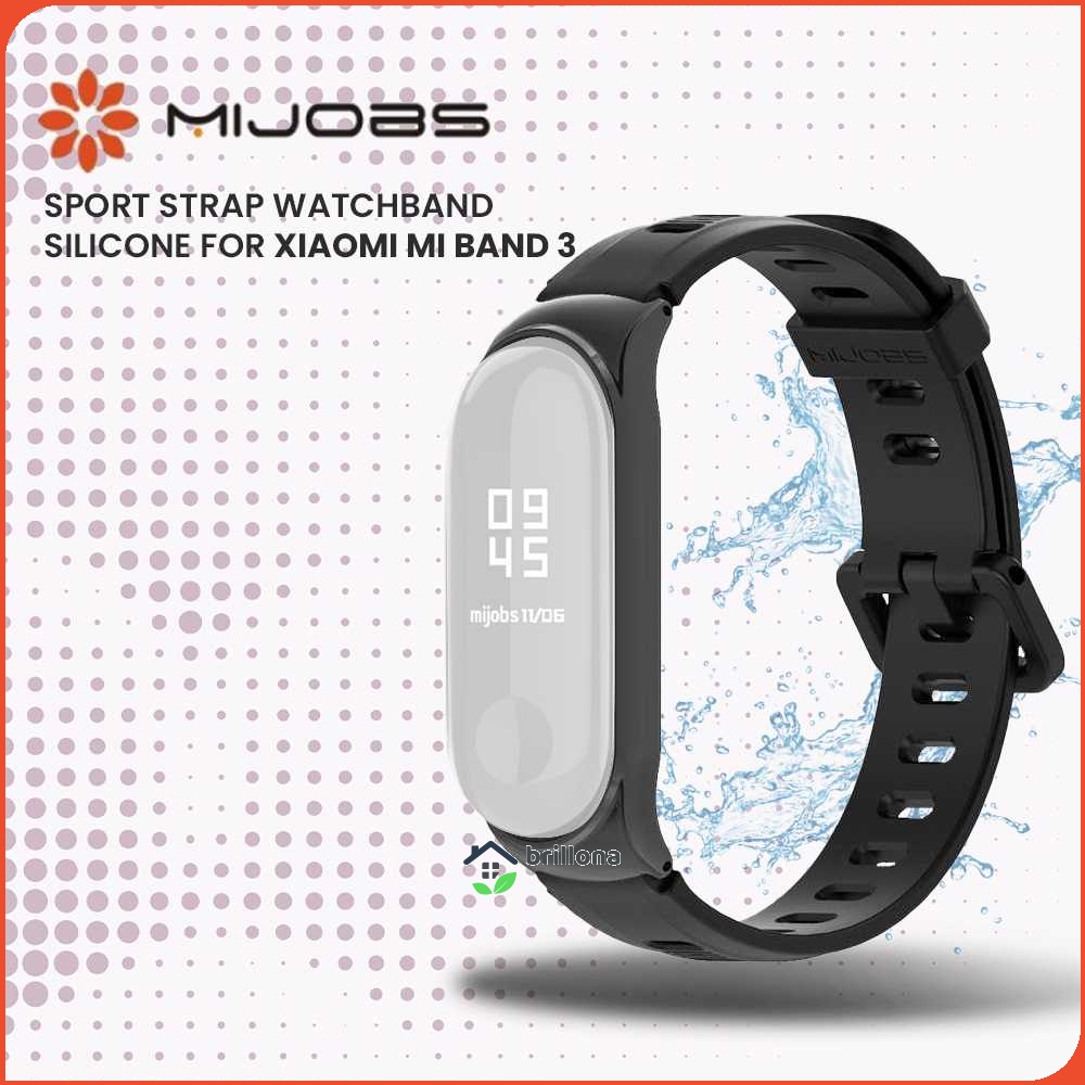 Mijobs Sport Strap Watchband Silicone for Xiaomi Mi Band 3 - QR1601