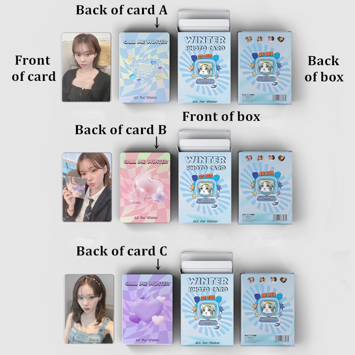 50pcs /box WINTER AESPA Photocards Album Kartu Laser Lomo Koleksi Kpop Solo