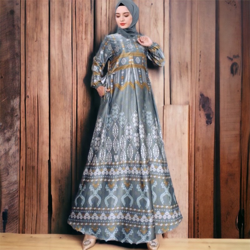 Gamis Motif Kekinian Bahan Dior Silk / Andin  Dress Motif / Gamis Maxmara Luxury / Gamis Seragaman / Termurah Gamis Terbaru / Dior Silk