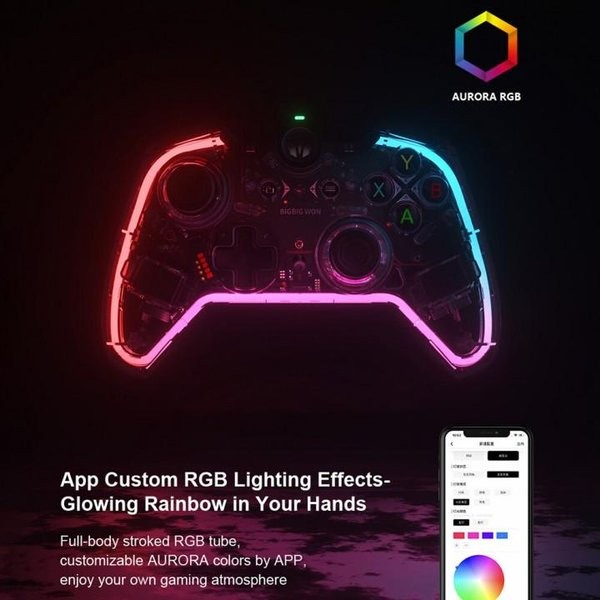 931 BIGBIG WON C1 RGB Rainbow Wired Gamepad Controller