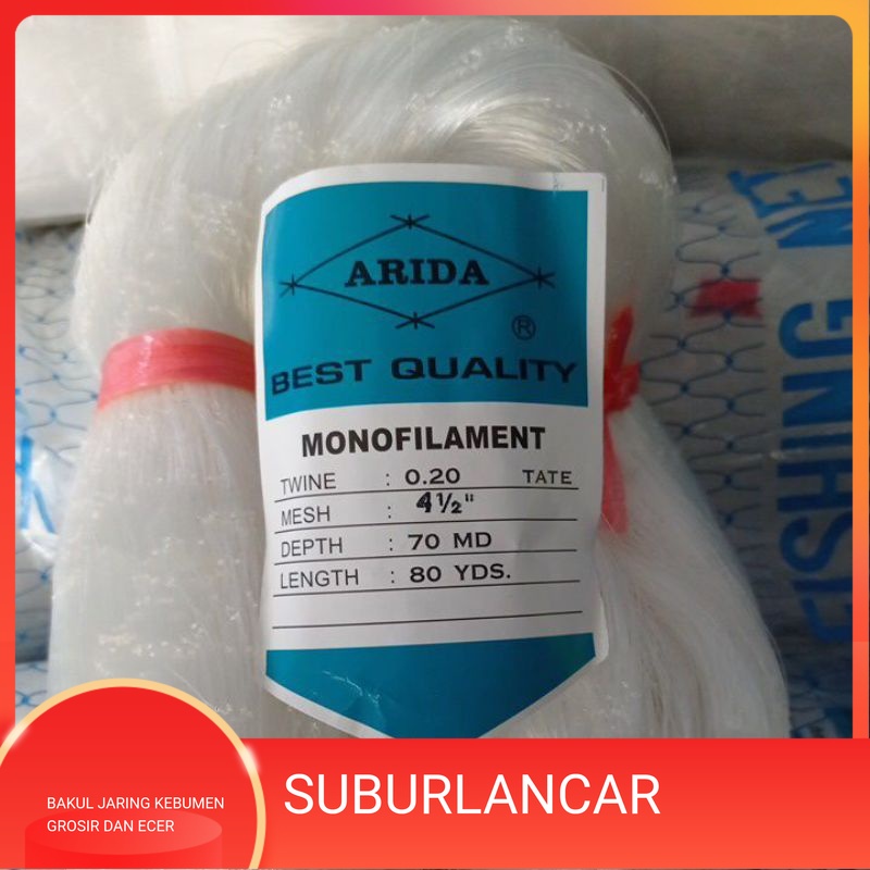 Jaring Ikan Arida 0.20 4½ 70md/80yds tate Pukat Arida Jaring Arida Jaring Ikan Senar Jaring ikan mur
