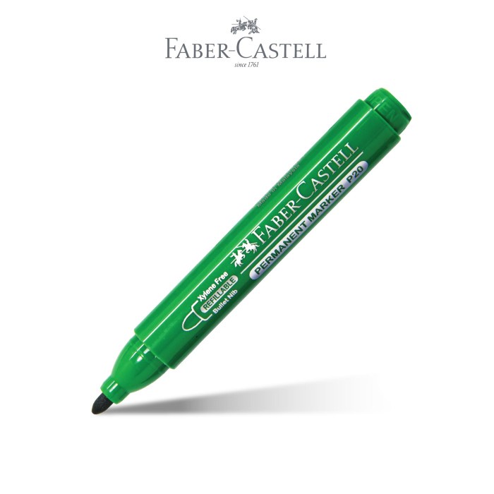 

SPIDOL PERMANEN FABER CASTELL / FABER CASTELL PERMANENT MARKER GREEN INK / PERMANENT MARKER P20