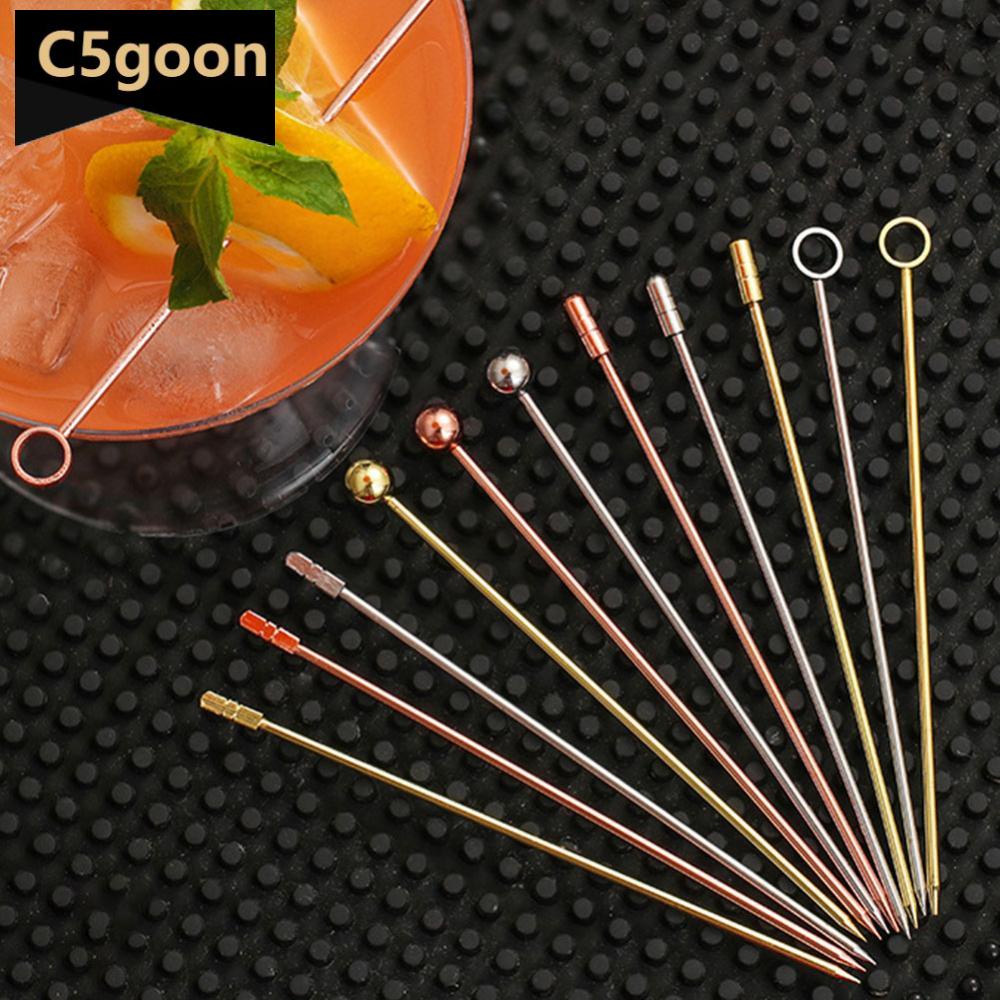 C5goon 3Pcs Stainless Steel Reusable Cocktail Picks Martini Tongkat Buah Swizzle Sticks Bar Peralatan Untuk Pesta Pernikahan K3N9