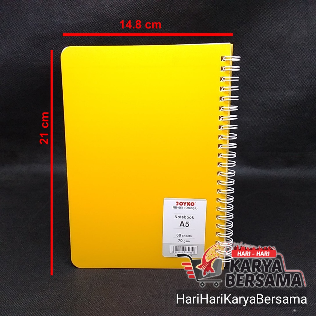 

JOYKO NOTEBOOK A5 NB-661 ORANGE BUKU CATATAN BERGARIS ISI 60 SHEETS