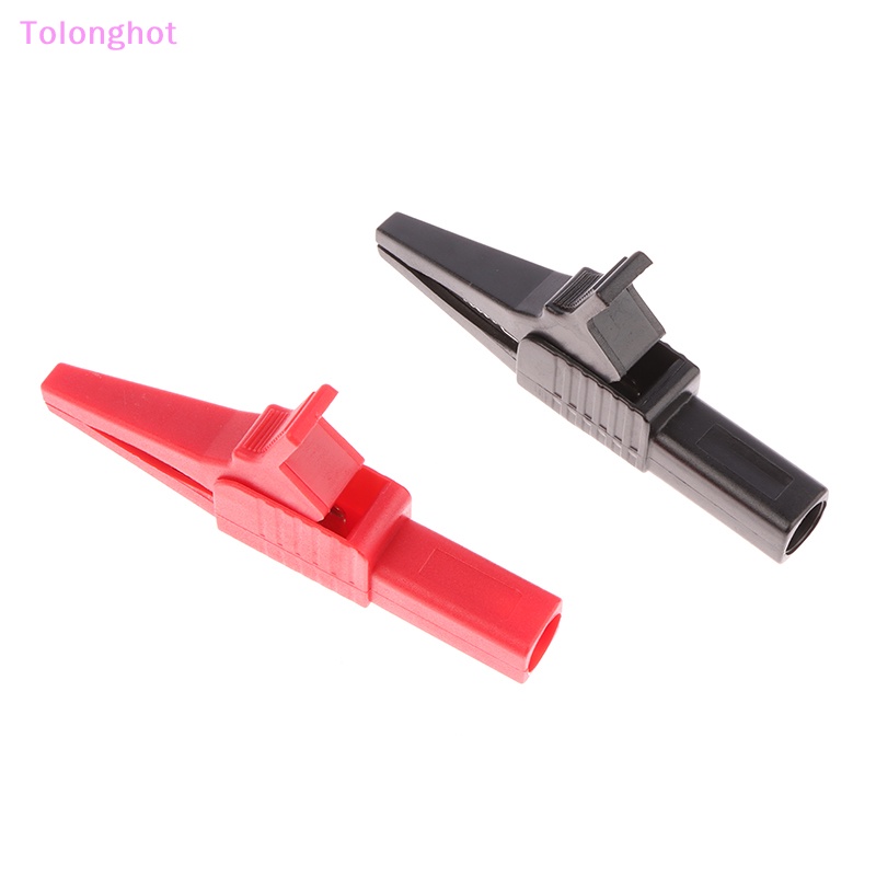 Tolonghot&gt; 1pasang Red+Black CATIII 1000V 32A Crocodile Clips Full Insulated Copper Alligator Clip Test Lead Untuk Sumur Megger Fluke