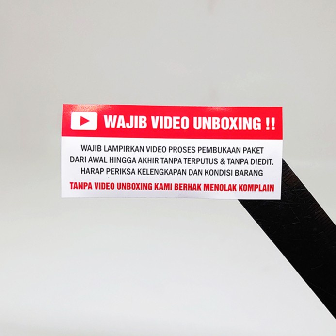 

Label Sticker Wajib Video Unboxing 7 x 3 cm (1 pack isi 100 pcs)