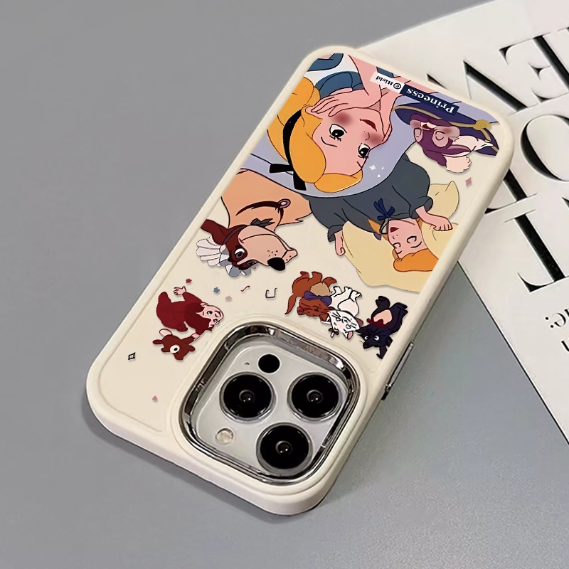 IPHONE Soft Princess Phone Case Kompatibel Untuk Iphone14 13 12 11 Pro Max XS X XR 8 +7Plus Casing Silikon Tombol Metal Shockproof Cover Cell Precticer