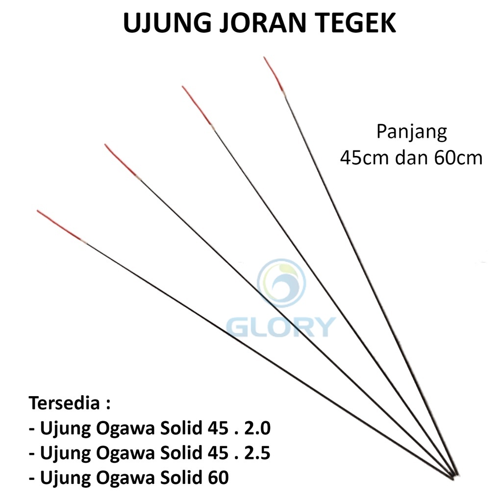 Ujung Ogawa Pengganti Pucuan Joran Pancing atau buat Custom Tegek Panjang 45cm Dan 60cm Bahan Carbon