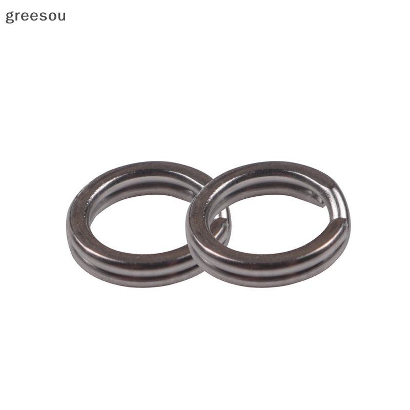 Greesou 100 Pcs Memancing Split Rings 2.5-8MM Engkol Umpan Keras Snap Silver Stainless Steel Double Loop Split Open Carp Fishing Lure ID