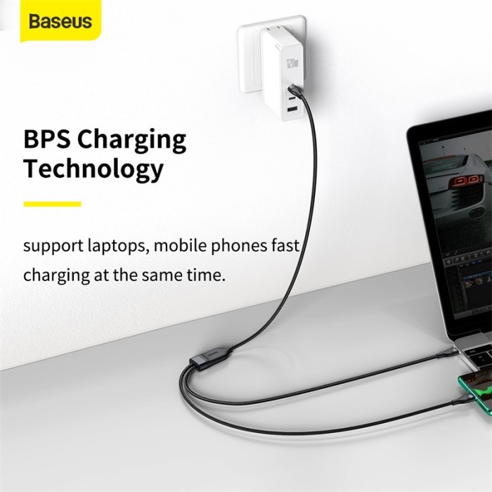 Kabel Charger Baseus Flash Serie 2in1 QC USB Type-C to C+C 100W 1.5m