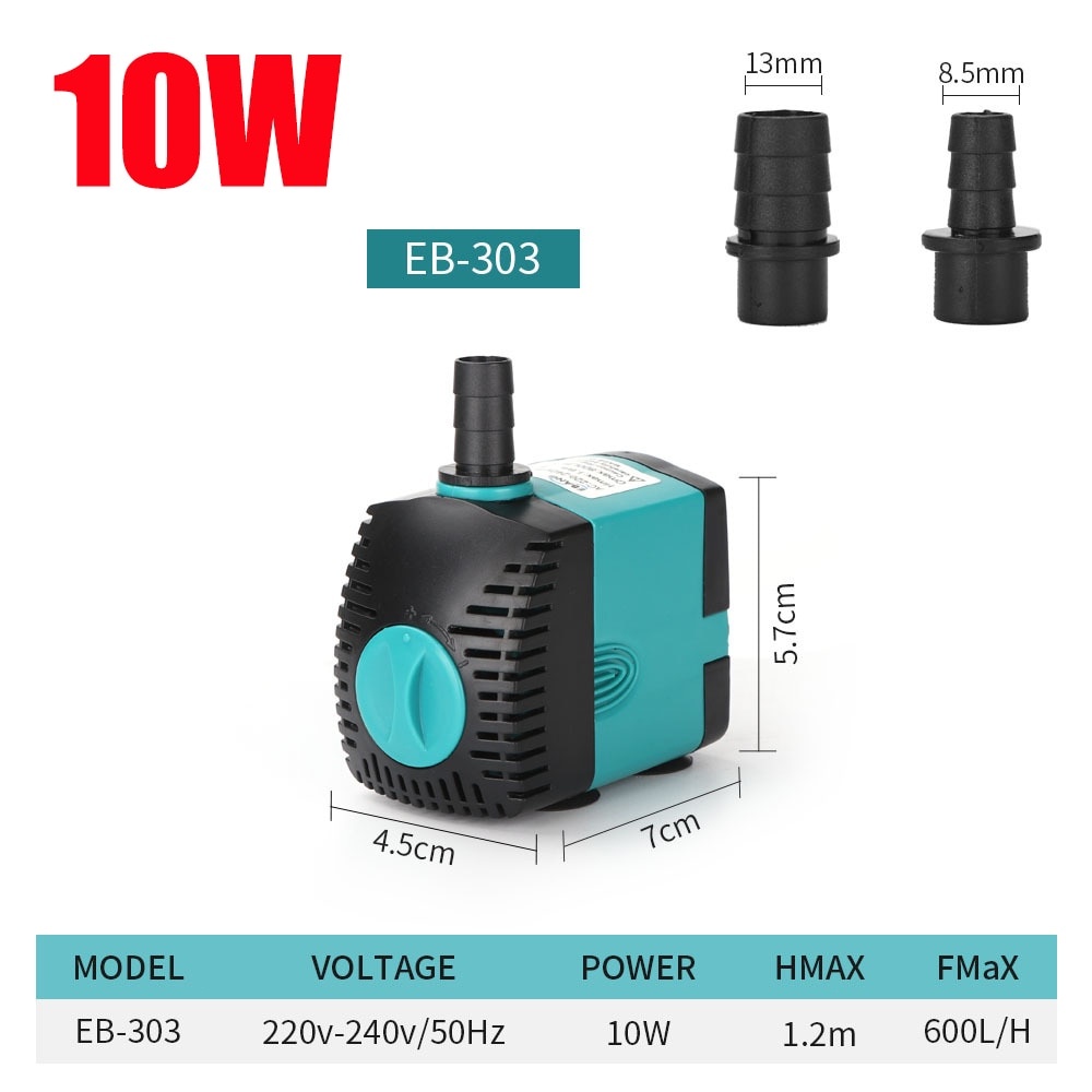(COD) Pompa Air Celup Kolam Ikan Water Pump Hidroponik Handal Aquarium 220V-240V 10W 1.2 Meter 600 L